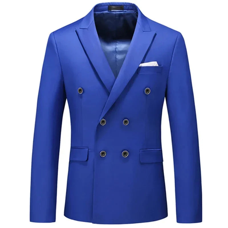 veste homme croisée, veste homme monochrome, veste homme formelle, veste homme polyviscose, blazer homme élégant







