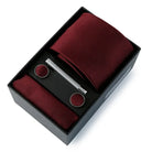 coffret cravate unie, cravate en soie et polyester, accessoire homme élégant, boutons de manchette de luxe, coffret cadeau pour homme