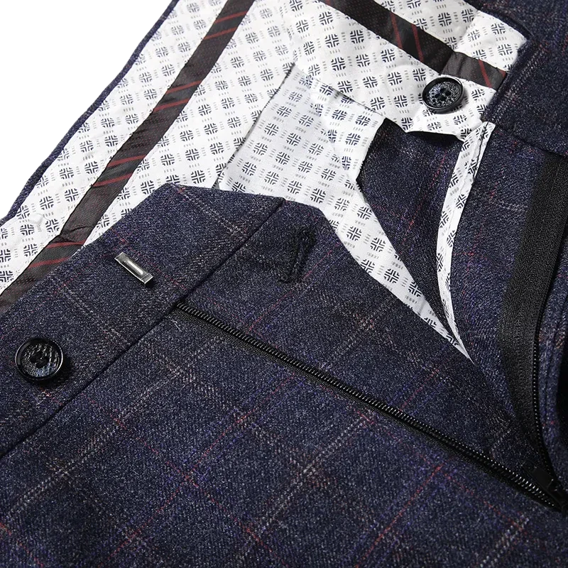 costume homme marine, costume à carreaux, costume slim fit, costume élégant homme, costume trois pièces