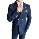 Costume homme quadrillé, Costume homme, Costume quadrillé, Costume croisé, Costume homme croisé, Ensemble homme à carreaux