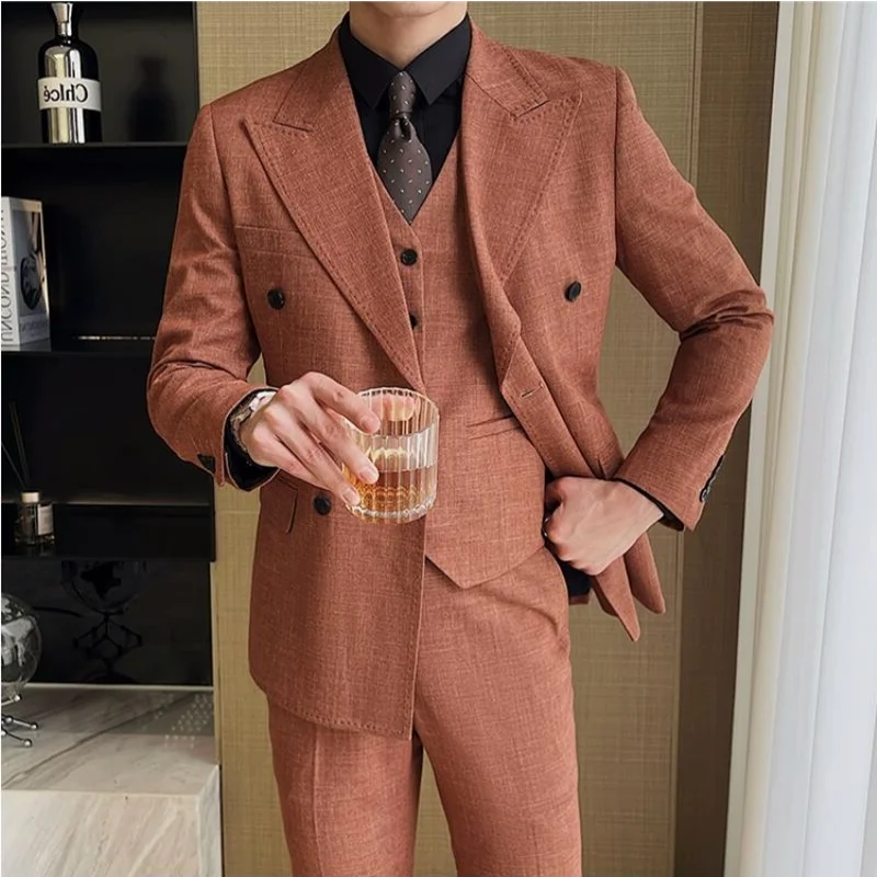 Costume Croisé, Costume Homme Croisé, Costume Homme Complet, Costume Homme à Large Revers, Costume Homme, Costume