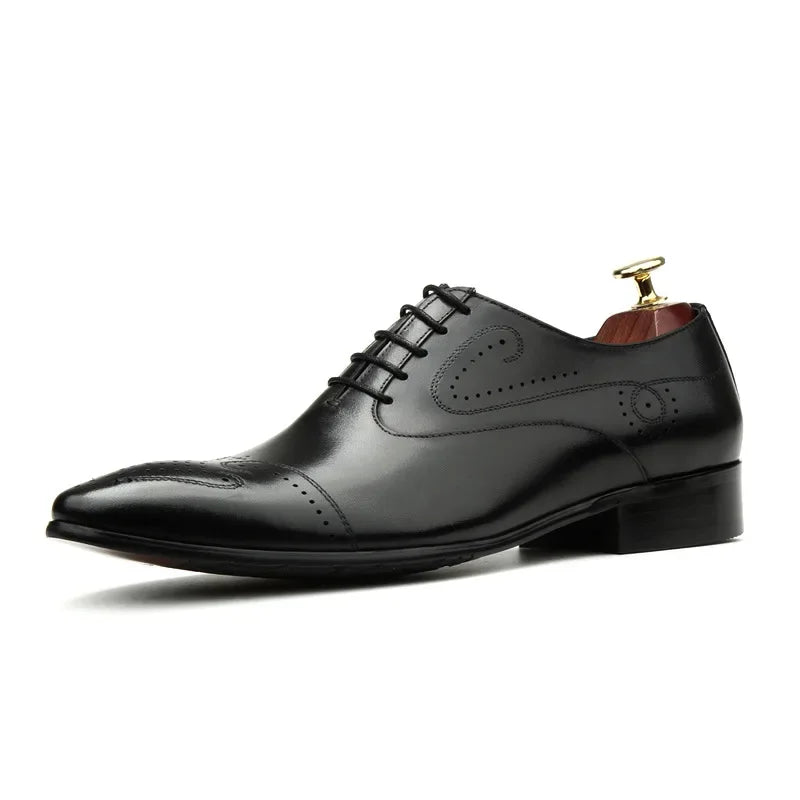 chaussure richelieu homme, chaussure homme perforée, chaussure de ville marron, chaussure formelle originale, chaussure homme bout pointu