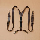  bretelles homme vintage, bretelles café, accessoire rétro homme, bretelles en cuir PU, bretelles élégantes