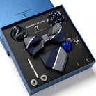 coffret cravate homme, ensemble accessoires masculins, coffret cadeau gentleman, cravate élégante, boutons de manchette