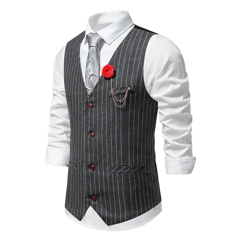 gilet homme rayures craie, gilet homme rétro, gilet homme vintage, gilet homme élégant, veste sans manches homme