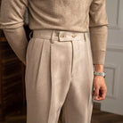 pantalon tailleur style anglais, pantalon homme élégant, pantalon slim homme, pantalon homme taille haute, pantalon de costume classique
