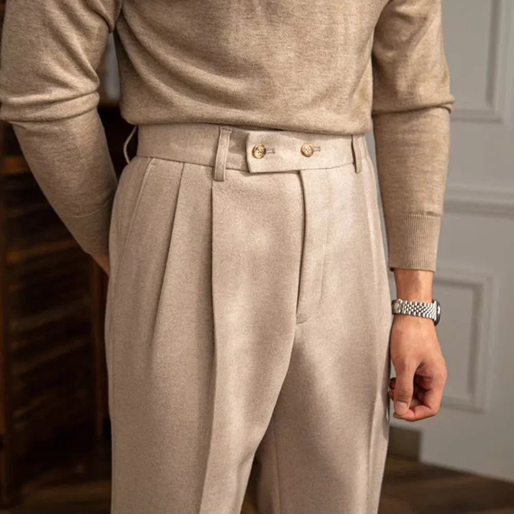 pantalon tailleur style anglais, pantalon homme élégant, pantalon slim homme, pantalon homme taille haute, pantalon de costume classique