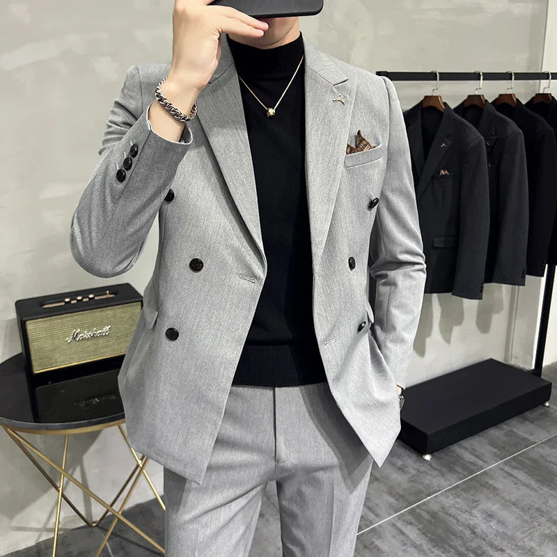 costume croisé, costume slim fit, costume homme croisé, costume homme coupe slim, costume homme slim, costume homme uni, costume homme, costume