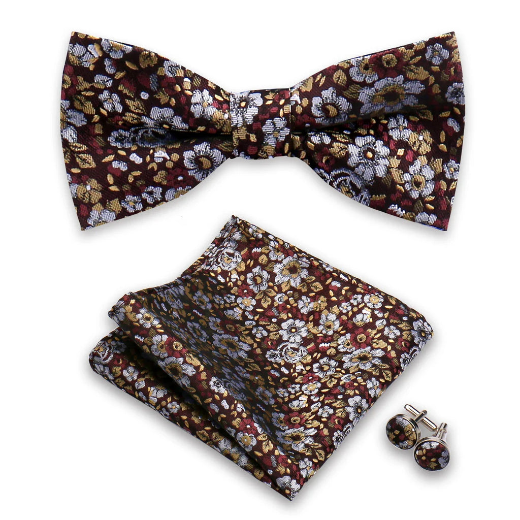 coffret cravate nœud papillon, nœud papillon imprimé, accessoire homme élégant, coffret cadeau masculin, ensemble cravate sophistiqué