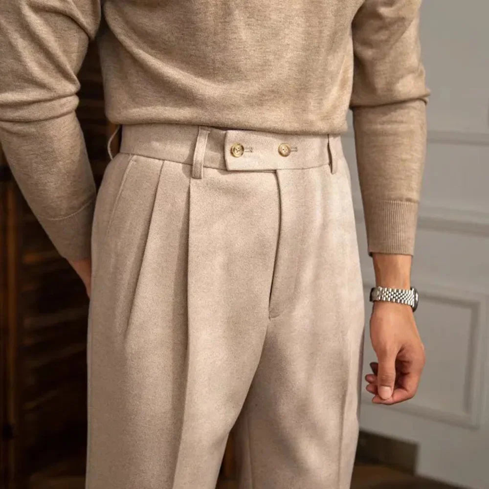 pantalon tailleur style anglais, pantalon homme élégant, pantalon slim homme, pantalon homme taille haute, pantalon de costume classique