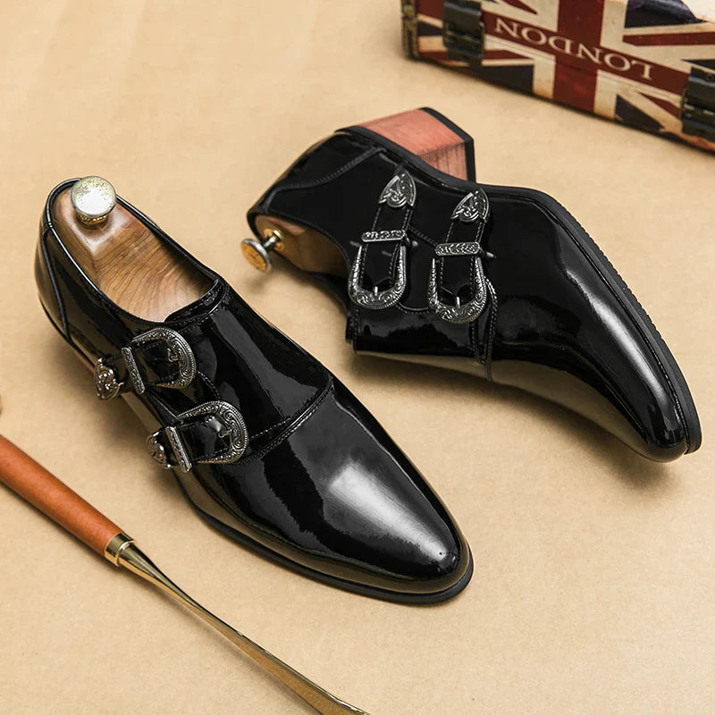 chaussure homme talon bloc, chaussure homme détail croco, chaussure de ville laçage, chaussure homme élégante originale, chaussure homme bout pointu