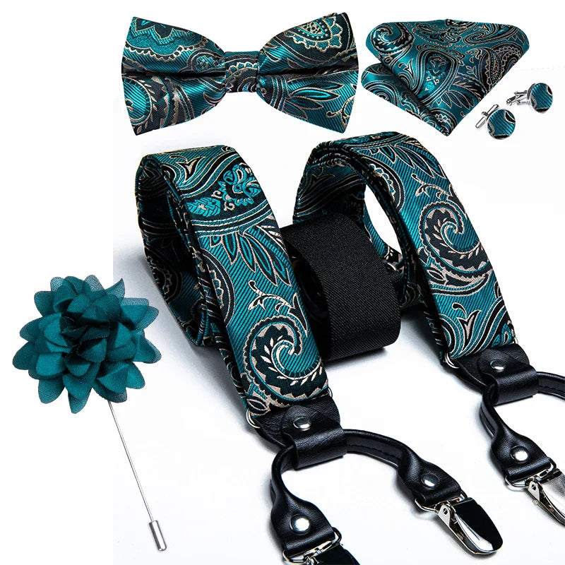 bretelles homme imprimées, ensemble luxe homme, accessoire homme élégant, bretelles soie, coffret cadeau homme