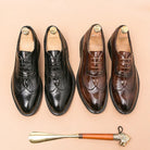 Chaussure de ville marron, Chaussure brogue pour homme, Chaussure de luxe en cuir, Chaussure à lacets formelle



