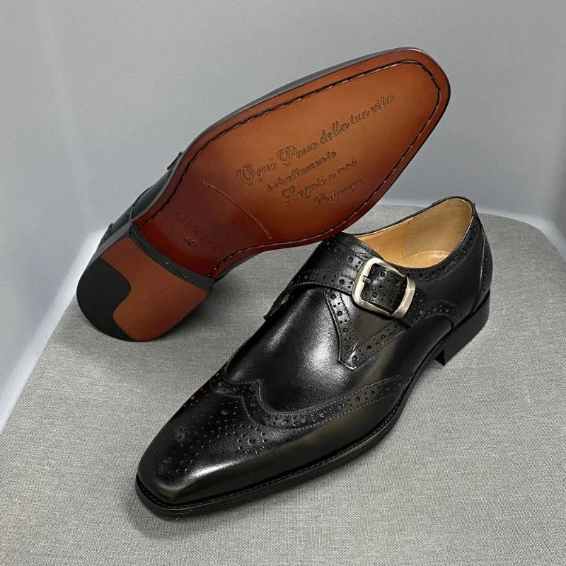 chaussure homme italienne, chaussure en cuir homme, chaussure de ville luxe, chaussure à boucle homme, chaussure formelle élégante