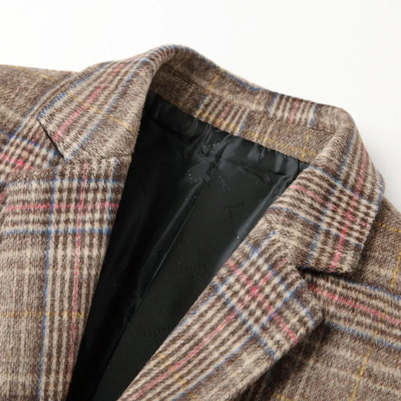 Manteau à carreaux, Manteau homme en laine à carreaux, Long manteau homme en laine Maximus, Manteau homme en laine, Manteau homme, Manteau matelassé, Manteau