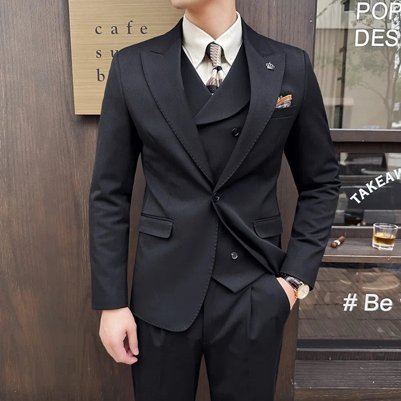 Costume Slim, Costume Homme Slim Fit, Costume Homme Complet, Costume Homme, Costume avec Gilet Croisé, Costume