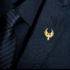 broche homme, broche phénix, accessoire costume élégant, broche unique, bijou homme formel