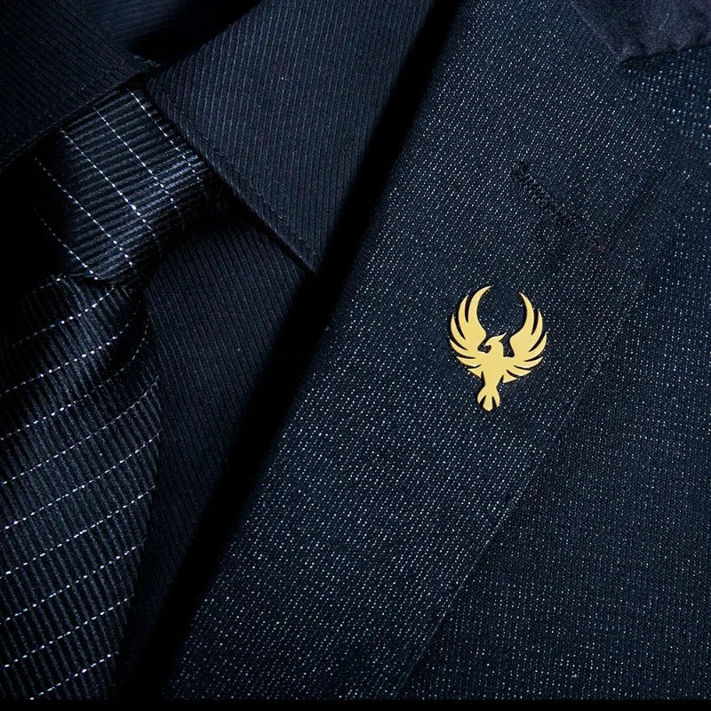 broche homme, broche phénix, accessoire costume élégant, broche unique, bijou homme formel