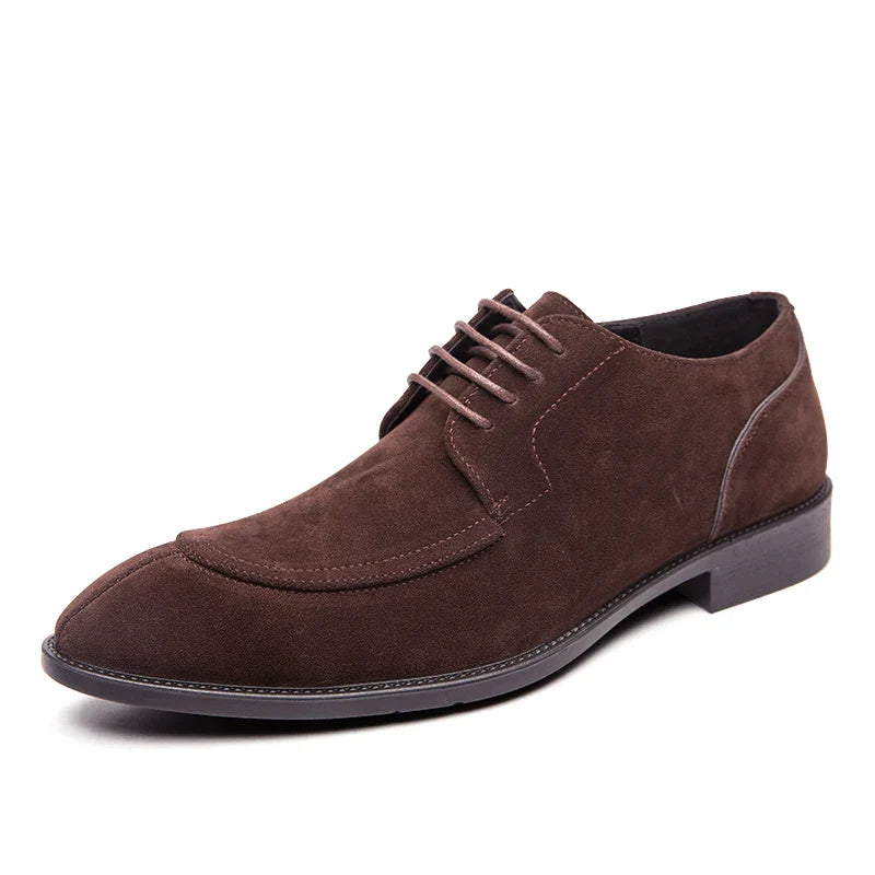 chaussure homme daim, chaussure derby marron, chaussure de ville élégante, chaussure homme bout cousu, chaussure formelle daim