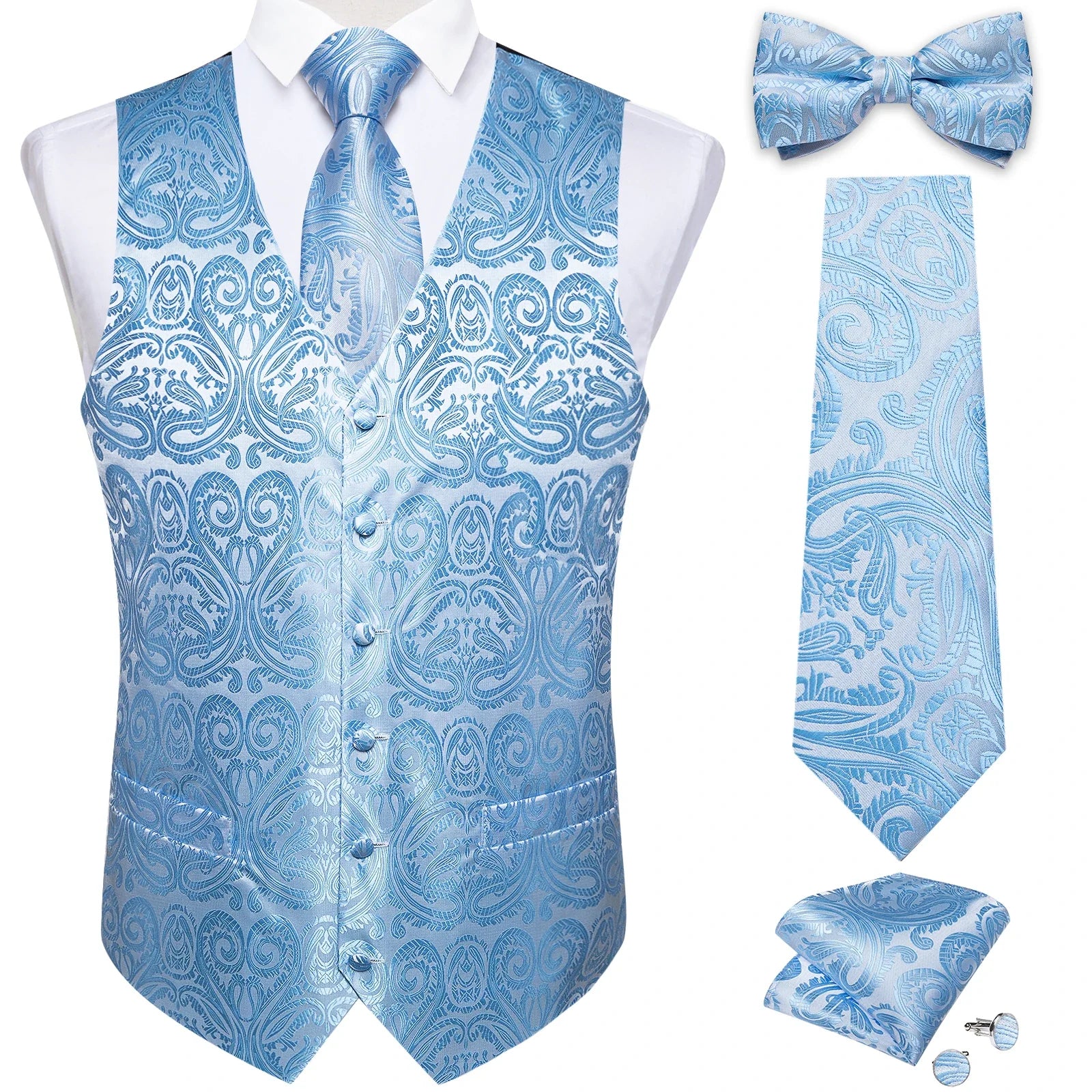 ensemble gilet homme, gilet homme imprimé, gilet costume floral, gilet homme soie, tenue formelle homme