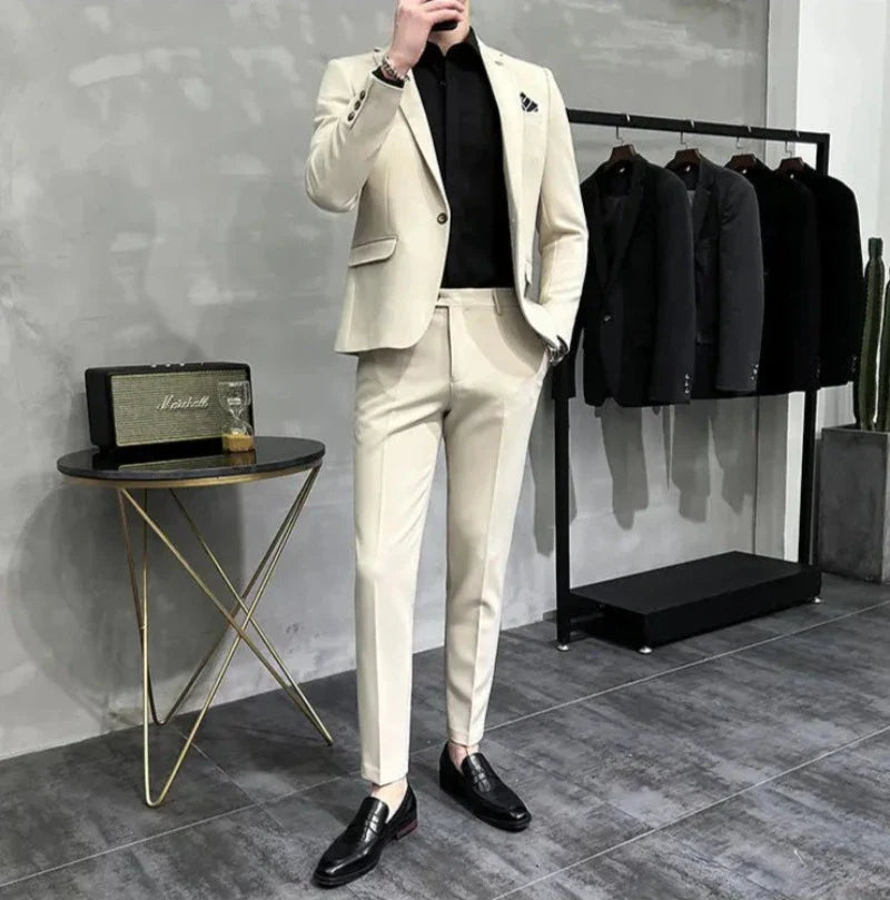 Costume homme, Costume homme slim, Costume homme slim décontracté, Costume homme beige