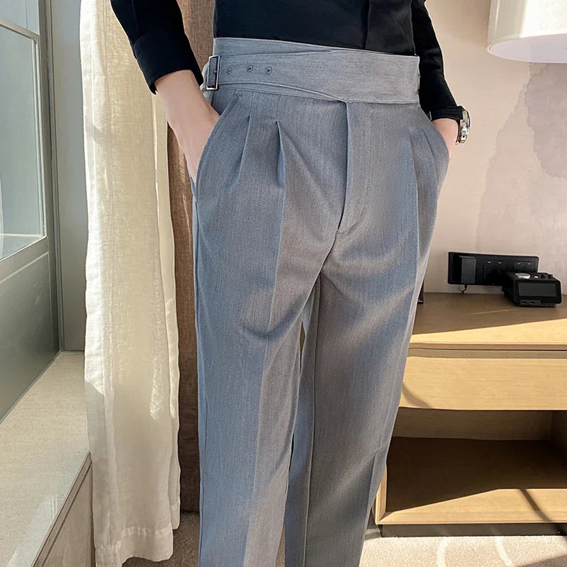 pantalon tailleur ajustable, pantalon homme slim, pantalon taille haute homme, pantalon homme élégant, pantalon de costume ajustable