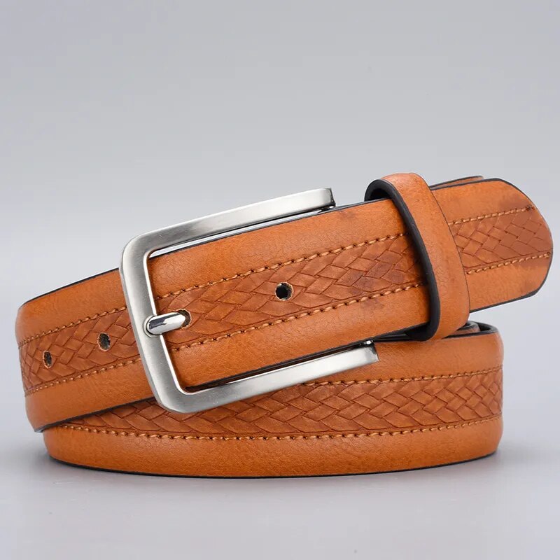 ceinture homme, ceinture en cuir tressé, accessoire homme casual, ceinture élégante, ceinture boucle métal