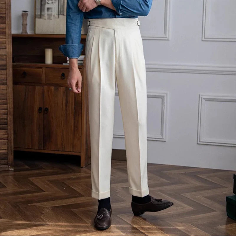 pantalon tailleur homme, pantalon homme élégant, pantalon slim habillé, pantalon homme polyester, pantalon de bureau homme