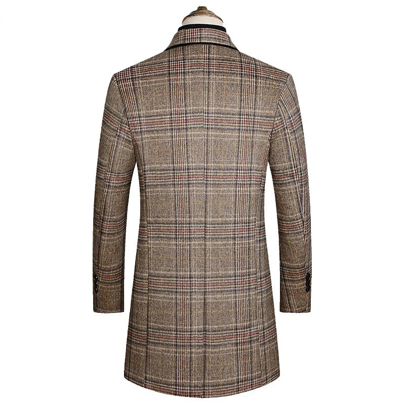 Manteau à carreaux, Manteau homme en laine à carreaux, Long manteau homme en laine Maximus, Manteau homme en laine, Manteau homme, Manteau matelassé, Manteau