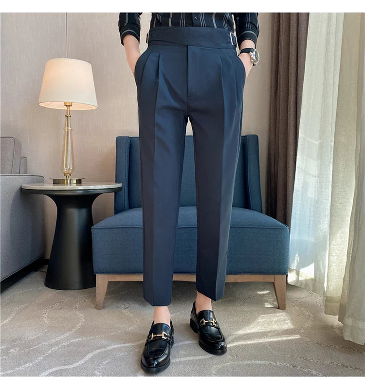 pantalon tailleur ajustable, pantalon homme slim, pantalon taille haute homme, pantalon homme élégant, pantalon de costume ajustable