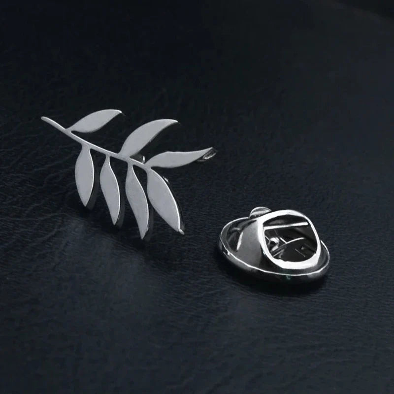 broche homme, broche rameau olivier, accessoire costume, broche élégante, broche professionnelle
