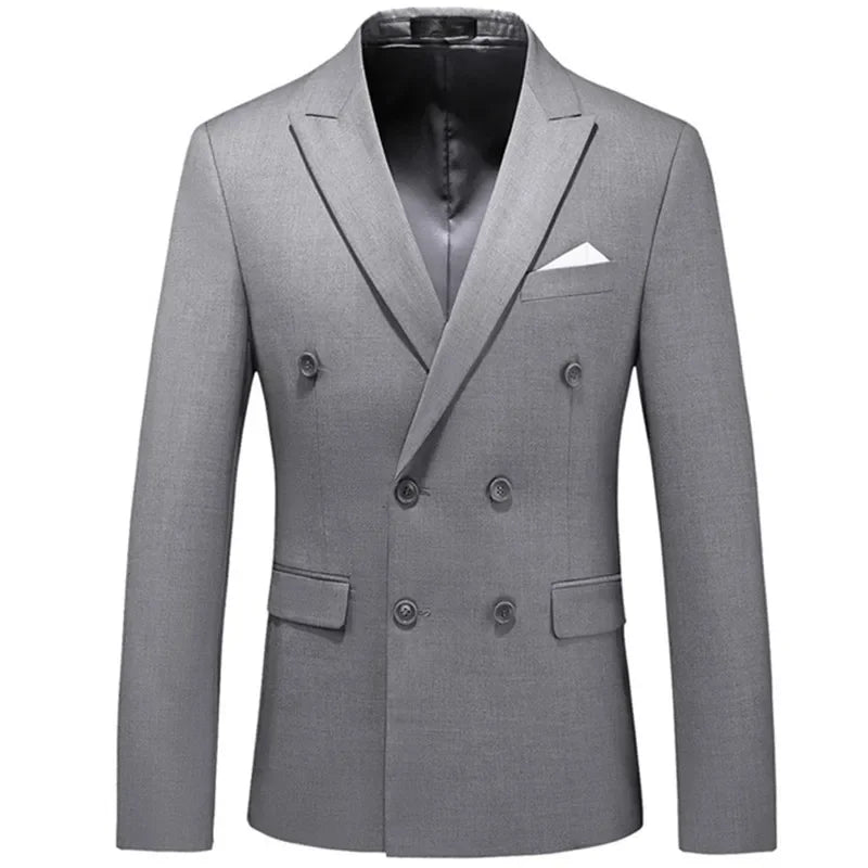 veste homme croisée, veste homme monochrome, veste homme formelle, veste homme polyviscose, blazer homme élégant







