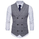 gilet homme croisé, gilet homme carreaux, gilet homme slim, gilet homme à revers, veste sans manches homme