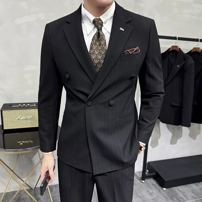 Terno masculino, terno transpassado, Terno Transpassado Listrado, terno listrado transpassado, terno listrado elegante