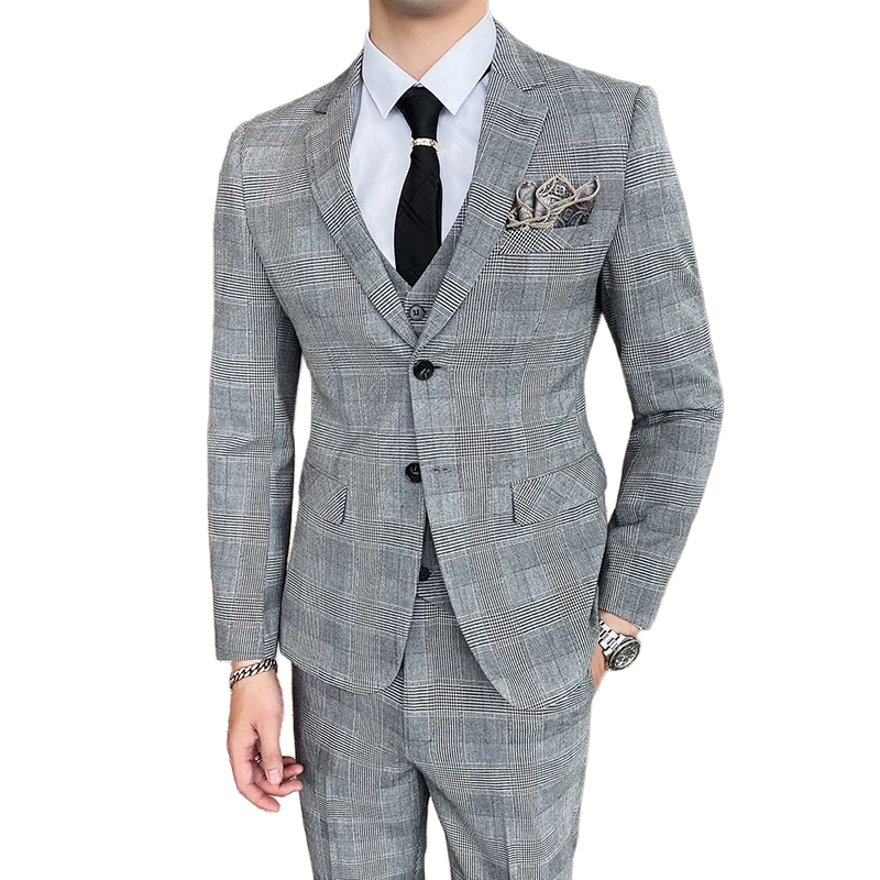 Costume 3 Pièces à Carreaux Slim Fit, Costume 3 Pièces à Carreaux, Costume 3 Pièces Slim Fit, Costume 3 Pièces Moderne, Costume 3 Pièces Complet, Costume 3 Pièces Classique, Costume 3 Pièces
