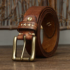 ceinture homme cuir vintage, ceinture cuir véritable, ceinture classique homme, accessoire homme élégant, ceinture robuste