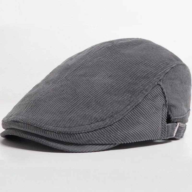 béret homme côtelé, béret en coton et polyester, béret élégant homme, accessoire masculin contemporain, béret ajustable