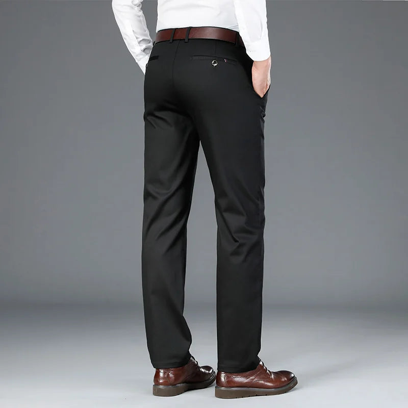 pantalon homme casual chic, pantalon homme habillé, pantalon homme confortable, pantalon homme léger, pantalon homme coton polyester