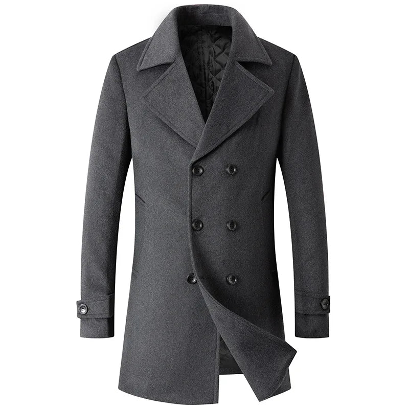 Manteau homme croisé lisse, Long manteau homme, Long manteau homme, Manteau homme, Manteau homme, Modèle de thème







