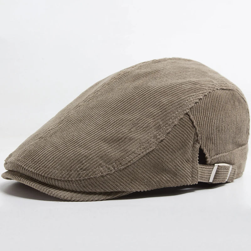 béret homme côtelé, béret en coton et polyester, béret élégant homme, accessoire masculin contemporain, béret ajustable