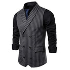 gilet homme rayé, gilet homme croisé, gilet homme slim, gilet homme élégant, veste sans manches rayée