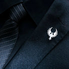 broche homme, broche phénix, accessoire costume élégant, broche unique, bijou homme formel