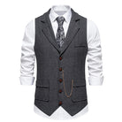 gilet homme revers, gilet homme vintage, gilet homme élégant, veste sans manches homme, gilet homme polyester







