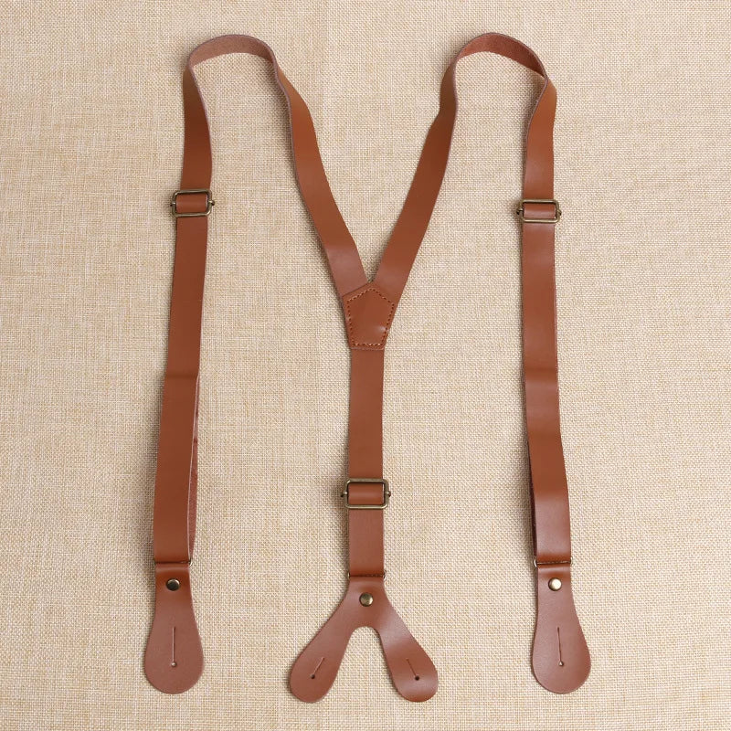 bretelles homme cuir, bretelles élégantes, accessoire homme luxe, bretelles vintage, bretelles cuir véritable