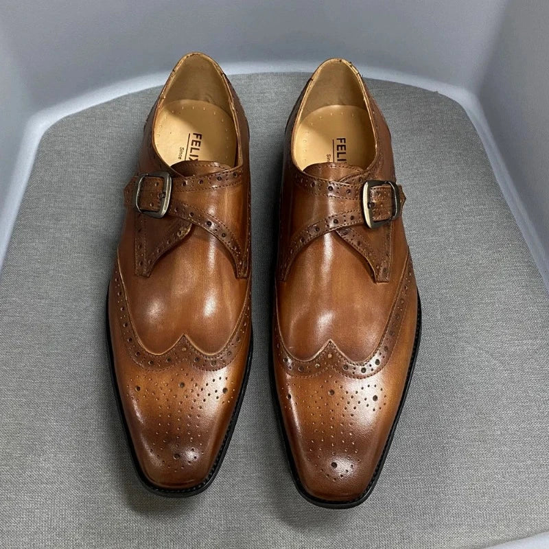 chaussure homme italienne, chaussure en cuir homme, chaussure de ville luxe, chaussure à boucle homme, chaussure formelle élégante