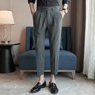 pantalon tailleur rayé, pantalon homme élégant, pantalon de costume rayé, pantalon homme professionnel, pantalon homme léger