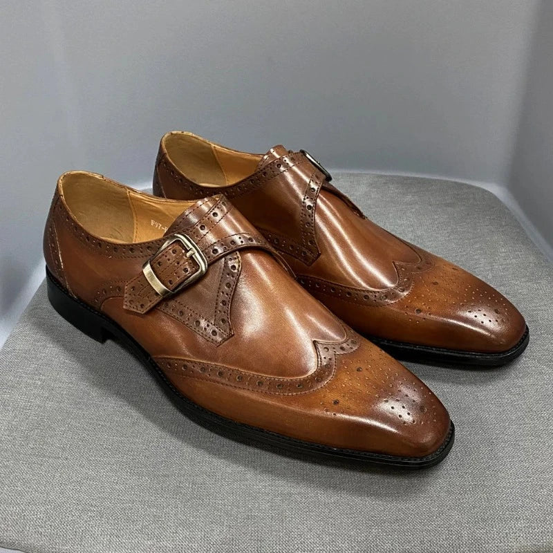 chaussure homme italienne, chaussure en cuir homme, chaussure de ville luxe, chaussure à boucle homme, chaussure formelle élégante