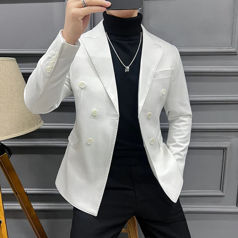 Veste Homme Croisée, Veste Élégante pour Homme, Veste Casual Chic Homme, Veste Professionnelle Homme, Veste Coton Polyester Homme







