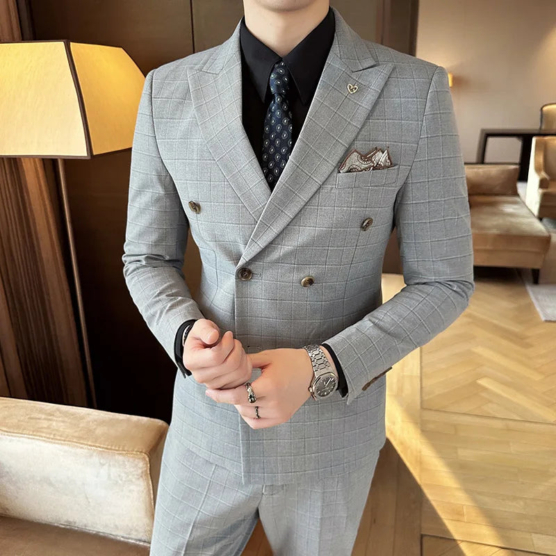 Costume Homme à Carreaux, Costume Homme Slim Fit, Costume Homme Croisé, Costume Homme Complet, Costume Homme, Costume Croisé, Costume 3 Pièces Slim Fit, Costume 3 Pièces Moderne, Costume 3 Pièces Croisé à Carreaux, Costume 3 Pièces Croisé, Costume 3 Pièces Carreaux, costume 3 Pièces