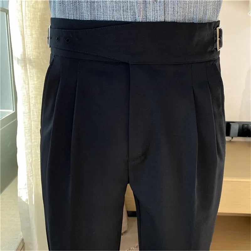 pantalon tailleur ajustable, pantalon homme slim, pantalon taille haute homme, pantalon homme élégant, pantalon de costume ajustable